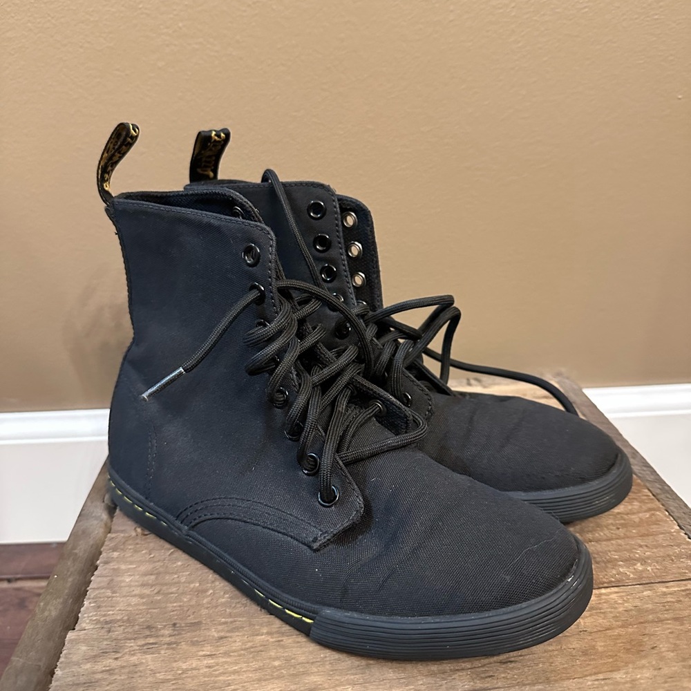 Dr. Martens Sheridan Matte Black Canvas Boots